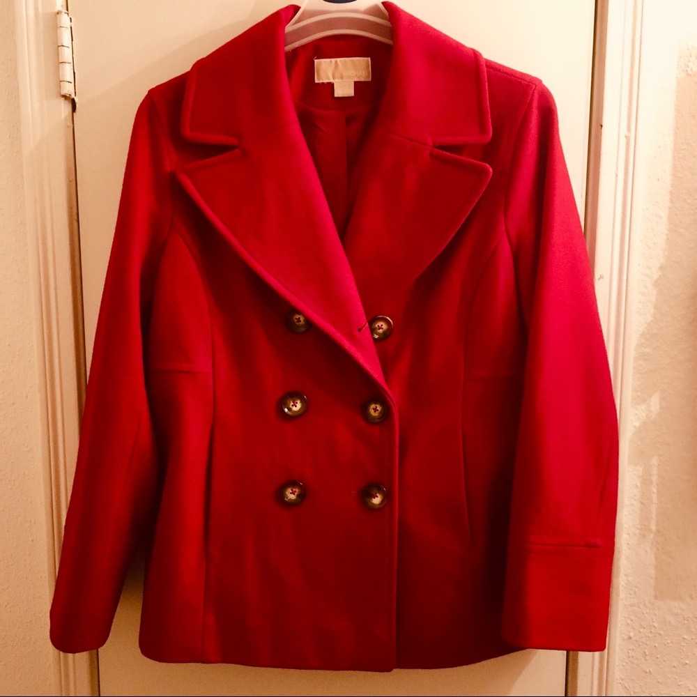 MICHAEL by Michael Kors Red Pea Coat XL/16